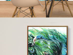 手繪綠色頭發女孩子的創意藝術世界